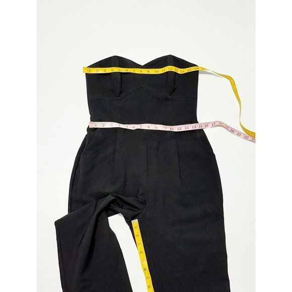 Adelyn Rae Women's Strapless Sweetheart Neckline Slim Leg Jumpsuit Black Medium - Picture 7 of 14